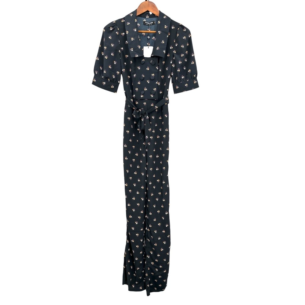 Fashion Union Black Floral Print Jumpsuit